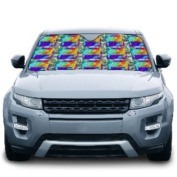 Discover piano in front of a colorful rainbow Car Sun Shades