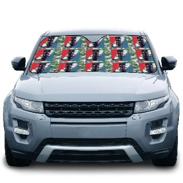 Discover Red White Blue Rock and Roll Themed Guitar Car Sun Shades