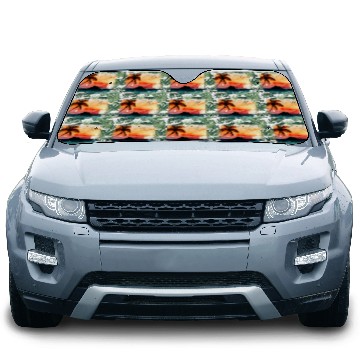 Discover Beach Sunset Watercolor Design Art 5 Car Sun Shades