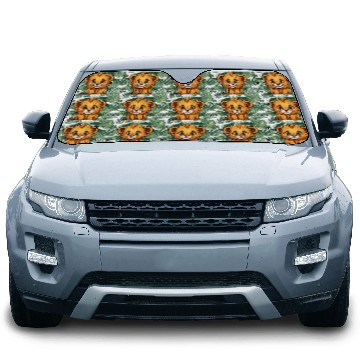 Discover Happy Lion Cub Cartoon Character Car Sun Shades