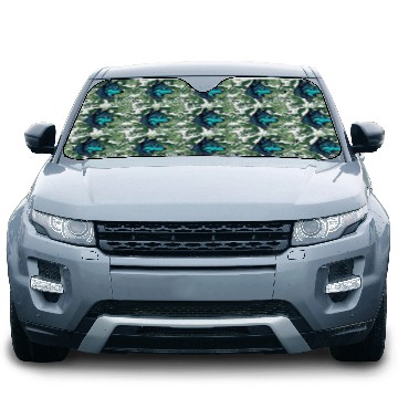 Discover silhouette of a wolf head double exposure blending Car Sun Shades