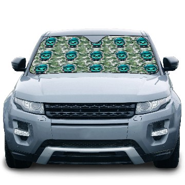 Discover Aquatic Fury: Angry Aqua Vampire Car Sun Shades