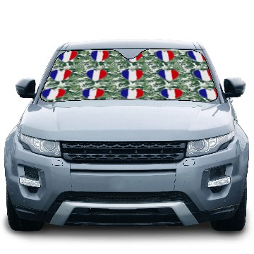 Discover France flag heart unique French national Car Sun Shades