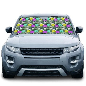 Discover Flowers Colorful Graffiti Drop Spray Spring Summer Car Sun Shades