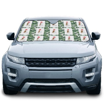 Discover White Brown Illustrative Cat Couple Car Sun Shades 202
