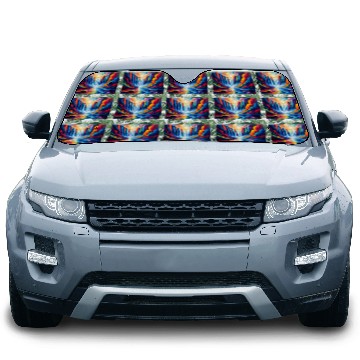 Discover Vibrant Rainbow Waterfall & River Car Sun Shades