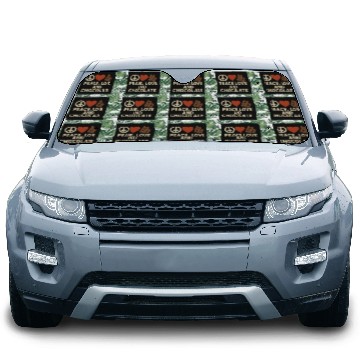 Discover Peace Love and Chocolate Quote Design Car Sun Shades