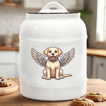 Discover Labrador Retriever Comic Angel Ceramic Cookie Jars