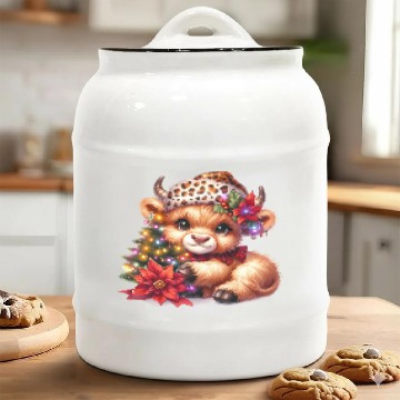 Discover Christmas Merry Christmas For Gift Highland Cow Ceramic Cookie Jars