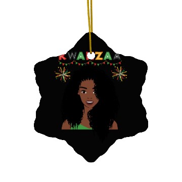 Discover Happy Kwanzaa African Pride Black Woman Ceramic Ornaments