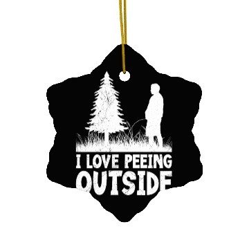 Discover I love peeing outside funny Hiking lover Climber Ceramic Ornaments