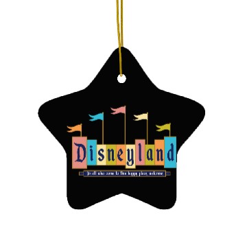 Discover Retro Disneyland Sign Ceramic Ornaments