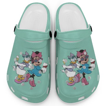 Discover Epcot Minnie and Daisy, Disney Epcot Clogs, Drink Around the World Clogs