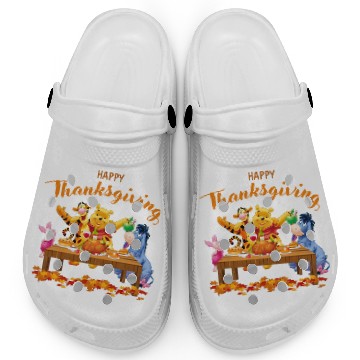 Discover Happy Thanksgiving Clogs, Disney Pooh The Winnie, Eeyore Clogs