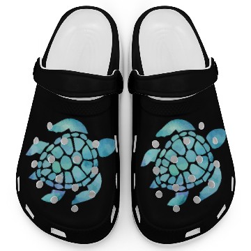 Discover Sea Turtle Watercolor Blue Clogs