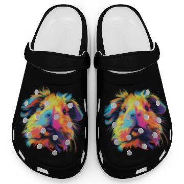 Discover Watercolor Colorful Guinea Pig Colorful Clogs