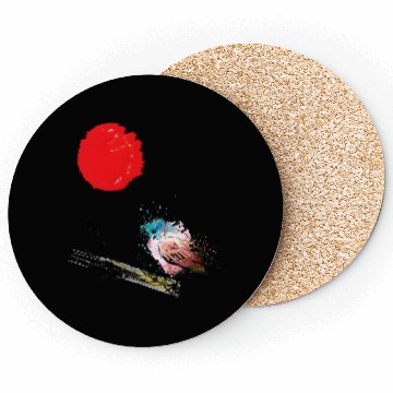 Discover Murakami Birds Red Moon Japenese Coasters