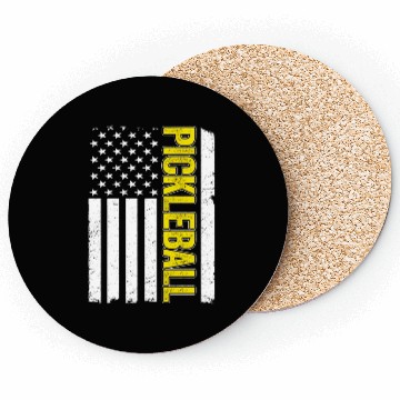Discover American Flag US Pickleball Funny Pickleball Coasters