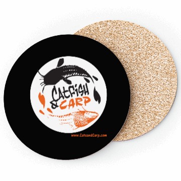 Discover Catfish and Carp Circle Logo Coasters