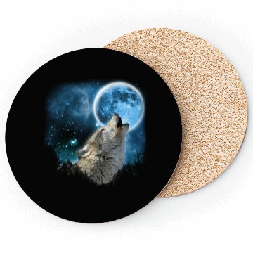 Discover Silver Wolfs Skylight 3px Coasters