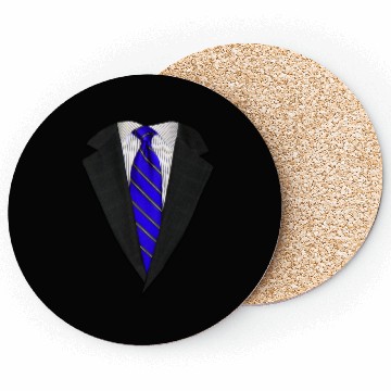 Discover Suit and Neck Tie Real Blue Coasters
