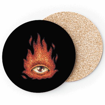 Discover Eye in fire creative design Coasters