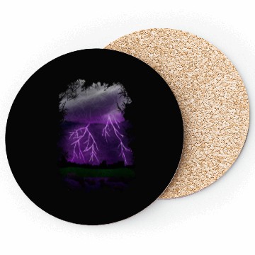 Discover Purple Lightning Scene Coasters