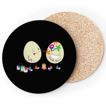Discover Happy Easter eggs decorating each other Coasters