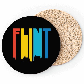 Discover Retro 1970's Style Flint Michigan Skyline Coasters