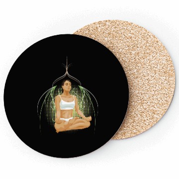 Discover Yoga Woman Coasters