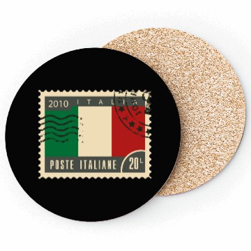 Discover italy post stamp Coasters