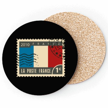 Discover france post stamp Coasters