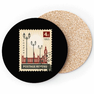 Discover london stamp Coasters
