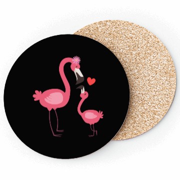 Discover flamingo family Coasters