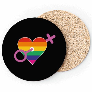 Discover Rainbow heart female Coasters