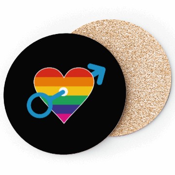 Discover Rainbow heart male Coasters