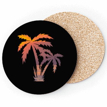 Discover California Palm Tree Sunset Coasters