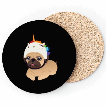 Discover unicorn pug Coasters