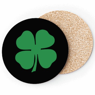 Discover Green 4 Leaf Clover Solid Coasters