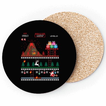 Discover Santa vs Krampus: Merry 8-bit Christmas Coasters