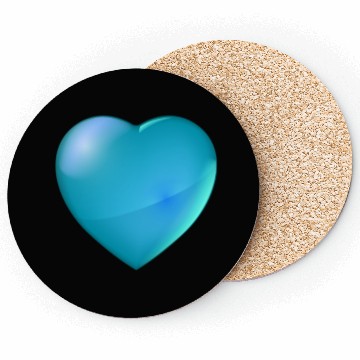 Discover Big heart, aqua blue Coasters