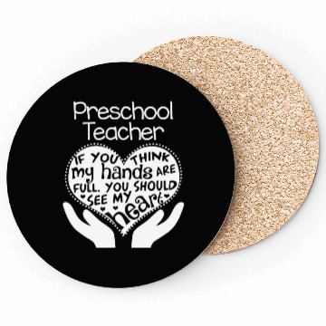 Discover Preschool Teacher Full Heart Coasters