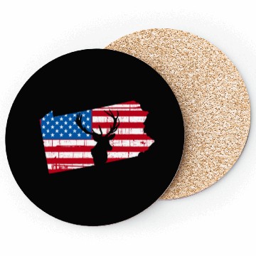 Discover American Flag Pennsylvania Deer Hunting Coasters