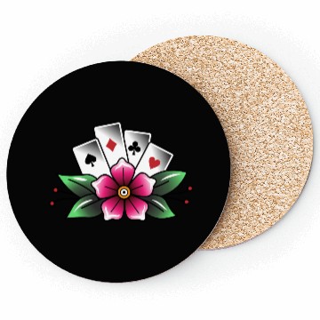 Discover Flower gambler tattoo Coasters