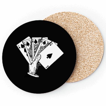 Discover Royal Flush Vintage Illustration Coasters