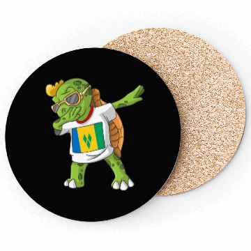 Discover Saint Vincent and the Grenadines Dabbing Turtle Coasters