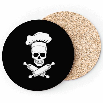 Discover baker skull hat gift love bread cake yummy relax Coasters
