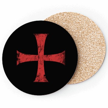 Discover Distressed Crusader Knights Templar Cross Coasters