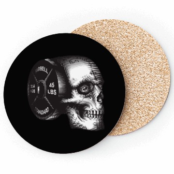Discover Skull Barbell Plate Coasters