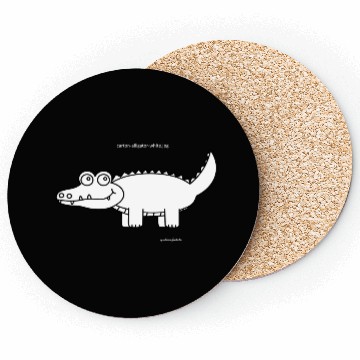 Discover White Cartoon Aligator - gift idea Coasters